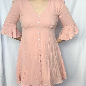 NWT Extra Small pink dress with flowey sleeves